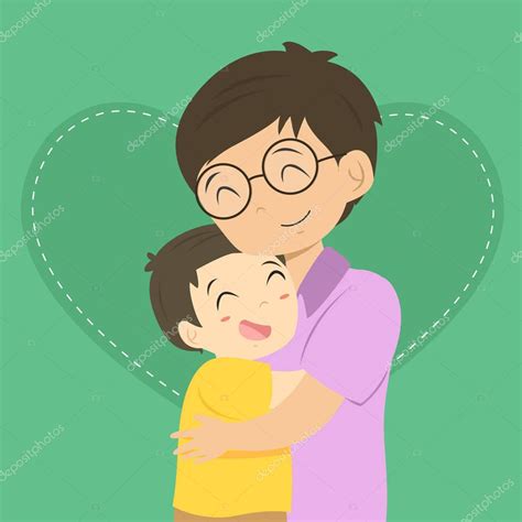 Abrazo Padre E Hijo Dibujo Padre E Hijo Abrazo Vector De Dibujos