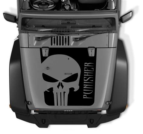 Jeep Punisher Skull Wrangler Rubicon Tj Hood Decal Cj Yj Tj Jk Vinyl