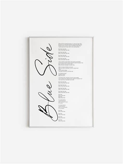 Bts J Hope Blue Side Lyrics Prints Poster Descarga Digital Etsy