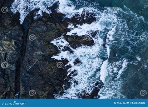 Top Down View Of Giant Ocean Waves Stock Photo Image Of Powerful