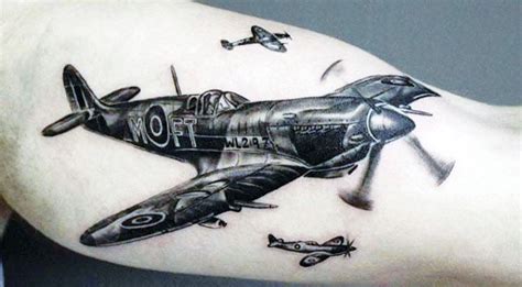 P40 Tattoo Spitfire Tattoo Military Sleeve Tattoo Airplane Tattoos