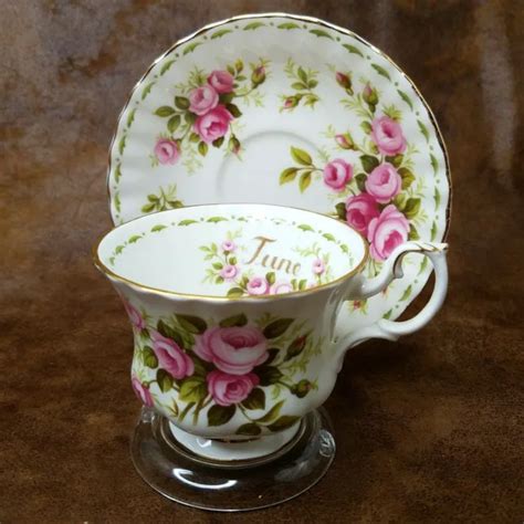 Royal Albert June Roses Flower Of The Month Series Teacup Saucer Vintage 1970s 39 95 Picclick