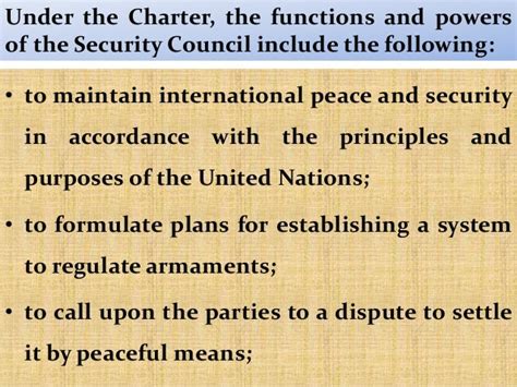 Functions And Powers Of The Security Council