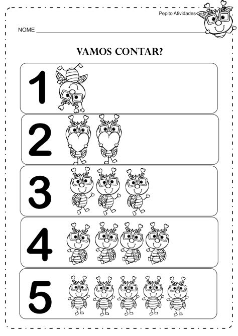 Atividades Numerais 1 A 5 Para Imprimir