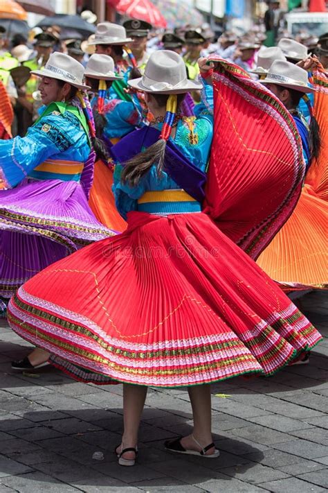 Female Dancer In Traditional Clothing In Ecuador Editorial Photo