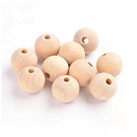 Buy 100pcs 18mm 20mm Round Unfinished Wooden Beads