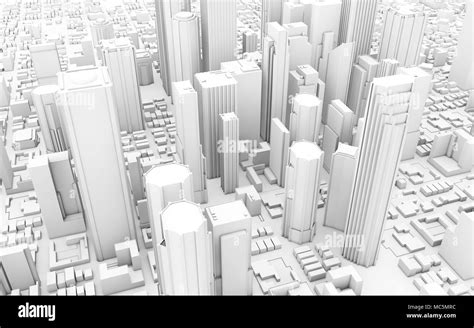 3d Rendering Of A City Downtown Stock Photo Alamy