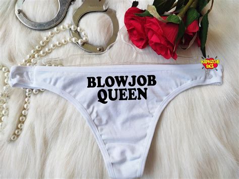 Blowjob Queen Thongblack Sexy Thong Pantiesg Stringcustom Etsy