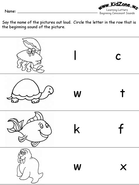 This Worksheet Can Help Students Identify The Beginning Consonants In