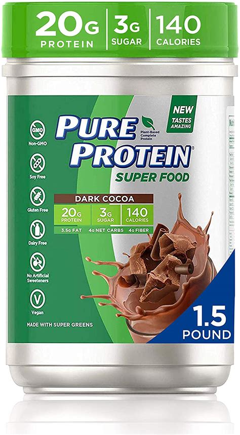 You have to think practically here and be logical. Pure Protein Dark Cocoa Protein Plant Based Protein Powder ...