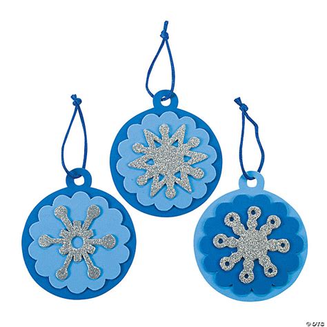 Round Snowflake Christmas Ornament Craft Kit Makes 12 Oriental Trading