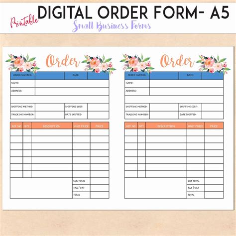 Order Forms For Small Business Lovely Digital Order Form Printable