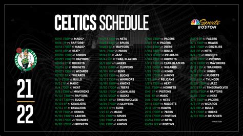 Boston Celtics Printable Schedule Free Printable Templates