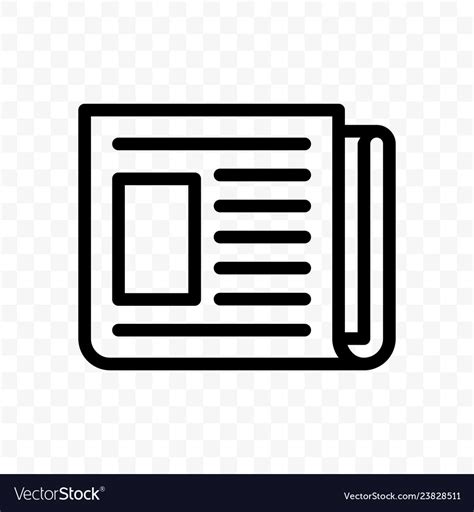 Newspaper Line Web Newsletter Or News App Icon Vector Image