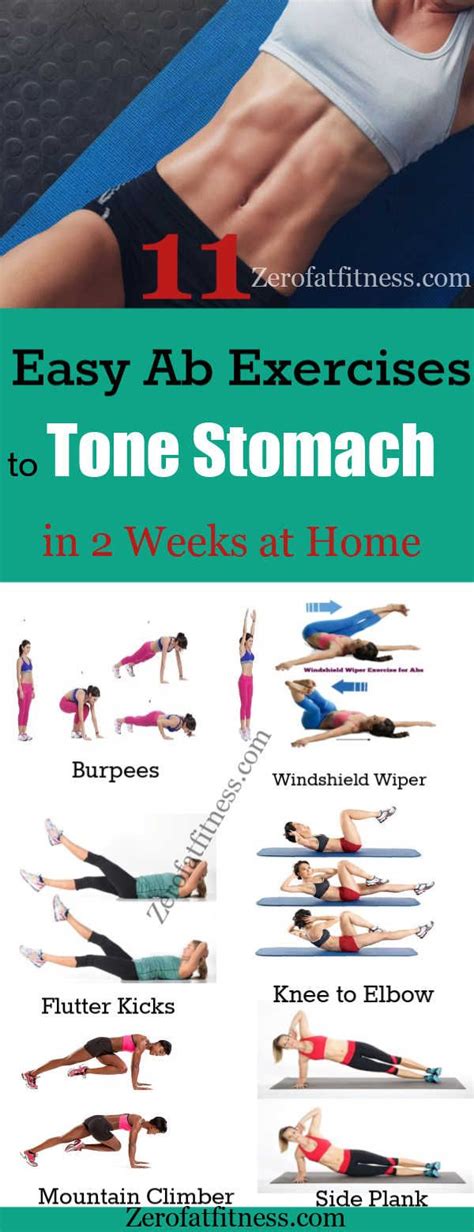 11 easy ab exercises to tone stomach in 2 weeks at home toned stomach easy ab workout flat