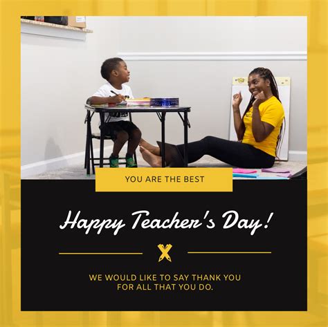 Yellow School Photo Teachers Day Instagram Post Instagram Post Template