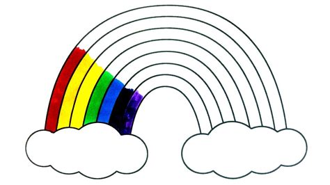 How To Draw A Rainbow And Coloring Video For Kids And Painting And Drawing
