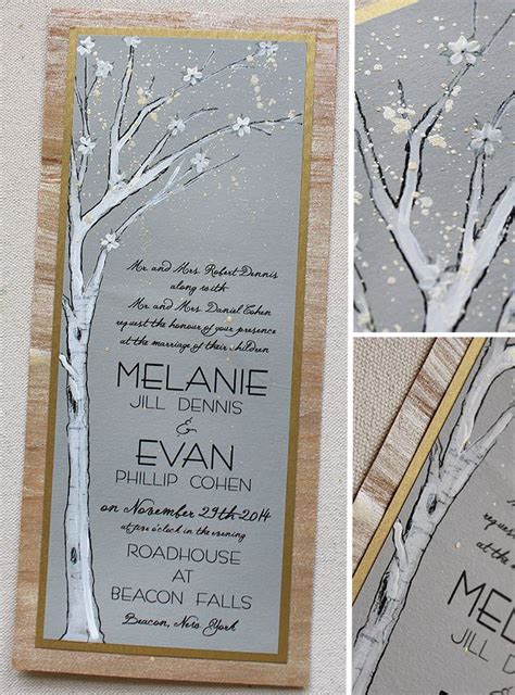 Melanie D Silver Gold And White Winter Tree Wedding