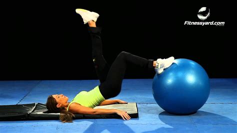 Abdominal Exercises Exercise Ball Hip Raise With Single Leg Curl