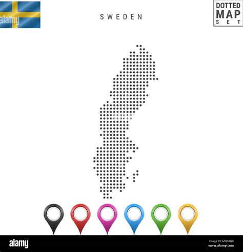 Mapa De Puntos De Suecia Simple Silueta De Suecia La Bandera Nacional
