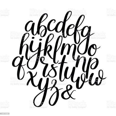 Handwritten Brush Letters Abc Modern Calligraphy Hand Lettering Vector