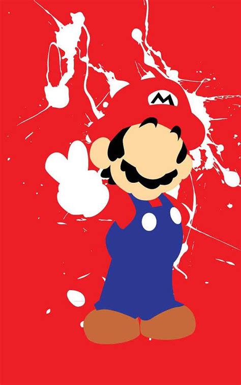 Super Mario Bros Mario Splatter Minimalist Poster By