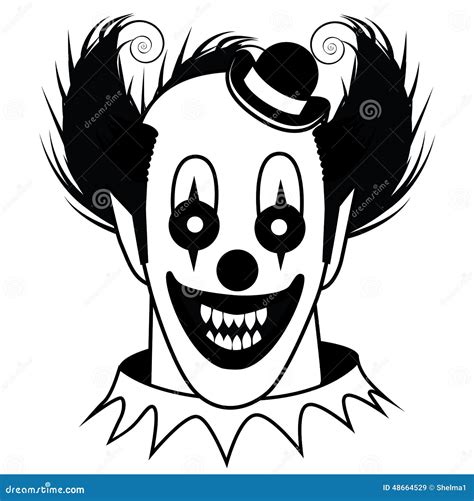 Black And White Creepy Clown Stock Vector Image 48664529