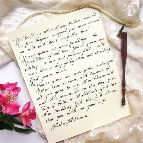 Handwritten Love Letter Custom Quote Calligraphy Old School Etsy