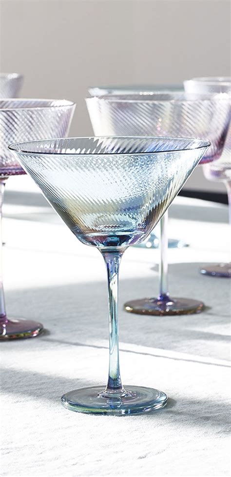 Evo Blue Martini Glasses Set Of Two Oliver Bonas Blue Martini Martini Martini Glasses