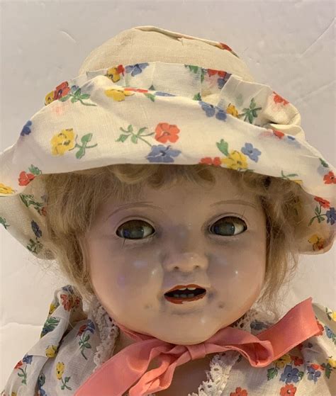 Vintage 1930s 15” Flirty Eyed Shirley Temple Baby Doll Composition