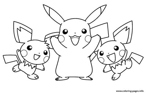 Here is a collection of 20 printable pikachu coloring pages for your kids. Pikachu With His Pichu Friends Pokemon Coloring Pages ...