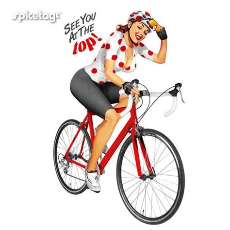 Cycling Pin Up Girl T Shirt Red Polka Dot Jersey By Spicetag