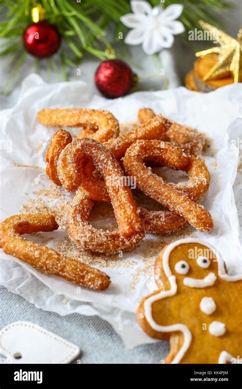 Traditional Churros With Gingerbread Flavor Stock Photo Alamy