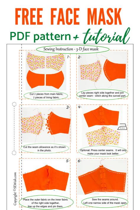 The germ free mask pattern was easy to follow and it was easy to sew. Sewing Pattern for Face Mask. Completely free Sewing ...
