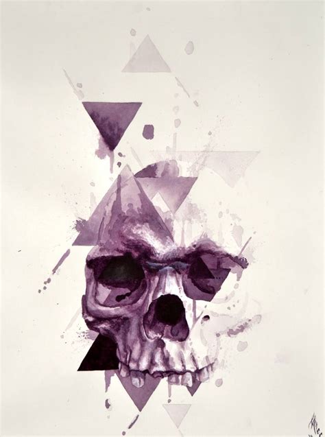 Geometric Skull Study 6 Abstract Painting By Kenzie