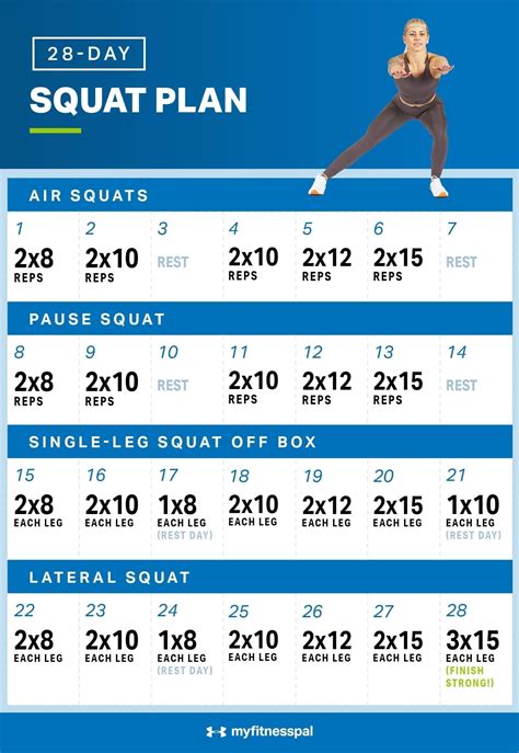 squat challenge women calendar template 2023