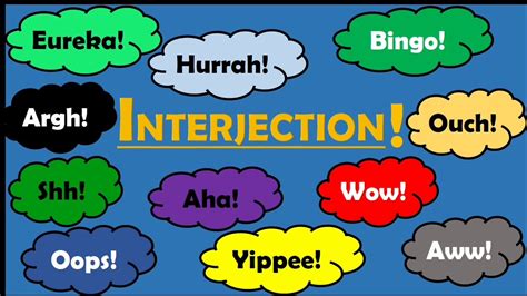 Interjections Mildinterjection Stronginterjection