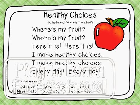 Nutrition Activities For Preschoolers Healthy Habits Preschool