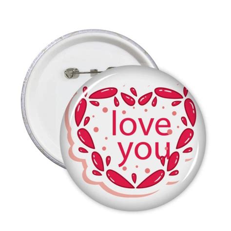 Xl Valentines Day Pink Heart Love You Pins Badge Button Emblem