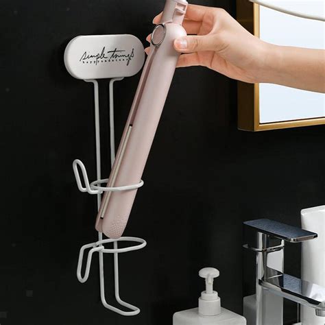 curling iron holder wall mounted hair straightener curler rack organizer ebay