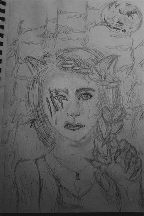 Wolf Girl Werewolf Drawing