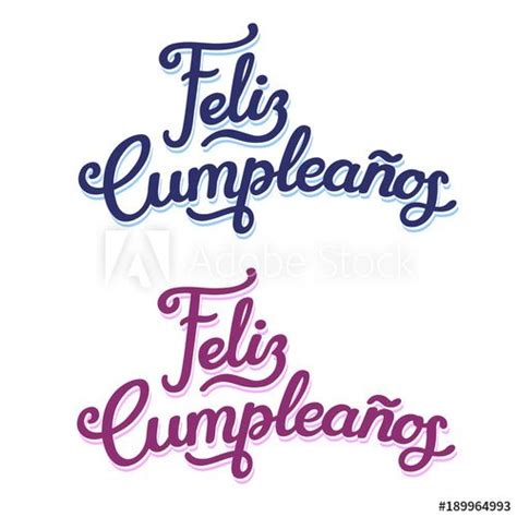 Spanish Happy Birthday Lettering Design Comprar Este Vector De Stock Y