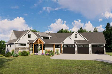 Modern Farmhouse Plan With Angled Garage And Screened Porch 135016gra