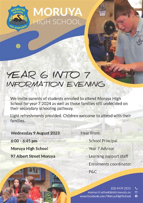 Year 6 Into 7 2024 Information Evening Moruya High School