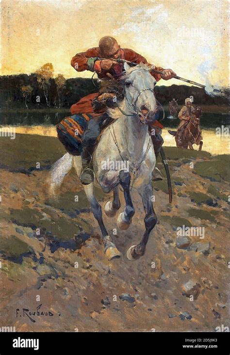 Roubaud Franz Circassian Horsemen 2 Russian School 19th Century