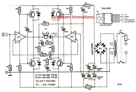 Watt Amplifier Circuit Using TDA IC Homemade Circuit Projects