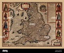 Map Of England 1630 Stock Photo - Alamy