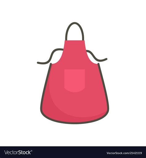 Kitchen Apron Icon Flat Style Royalty Free Vector Image