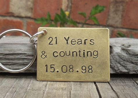 Personalised gifts for husband on anniversary. 21 Years And Counting Keyring PERSONALISED Wedding DATE ...