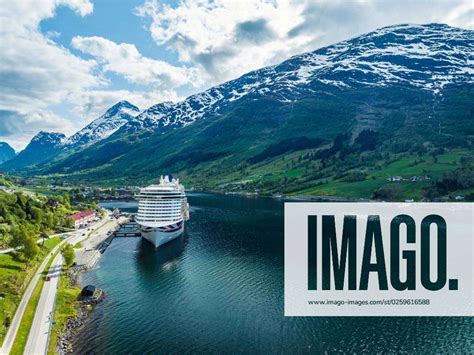 Cruise Ship Iona Pando Cruises Mountains And Fjord From A Drone